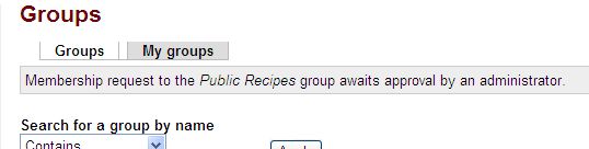 Group join request awaits approval from the administrator